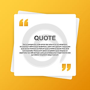 Quote background . Creative Modern Material Design Quote template. Vector illustration.